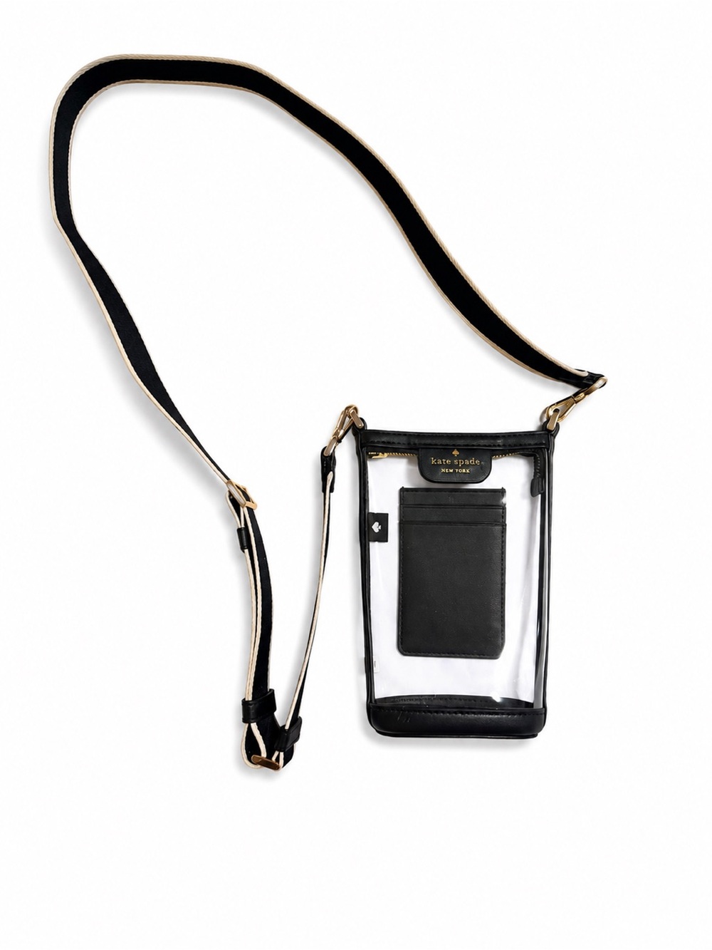 kate spade New York Clear Crossbody Phone Bag - Black - Picture 3 of 4